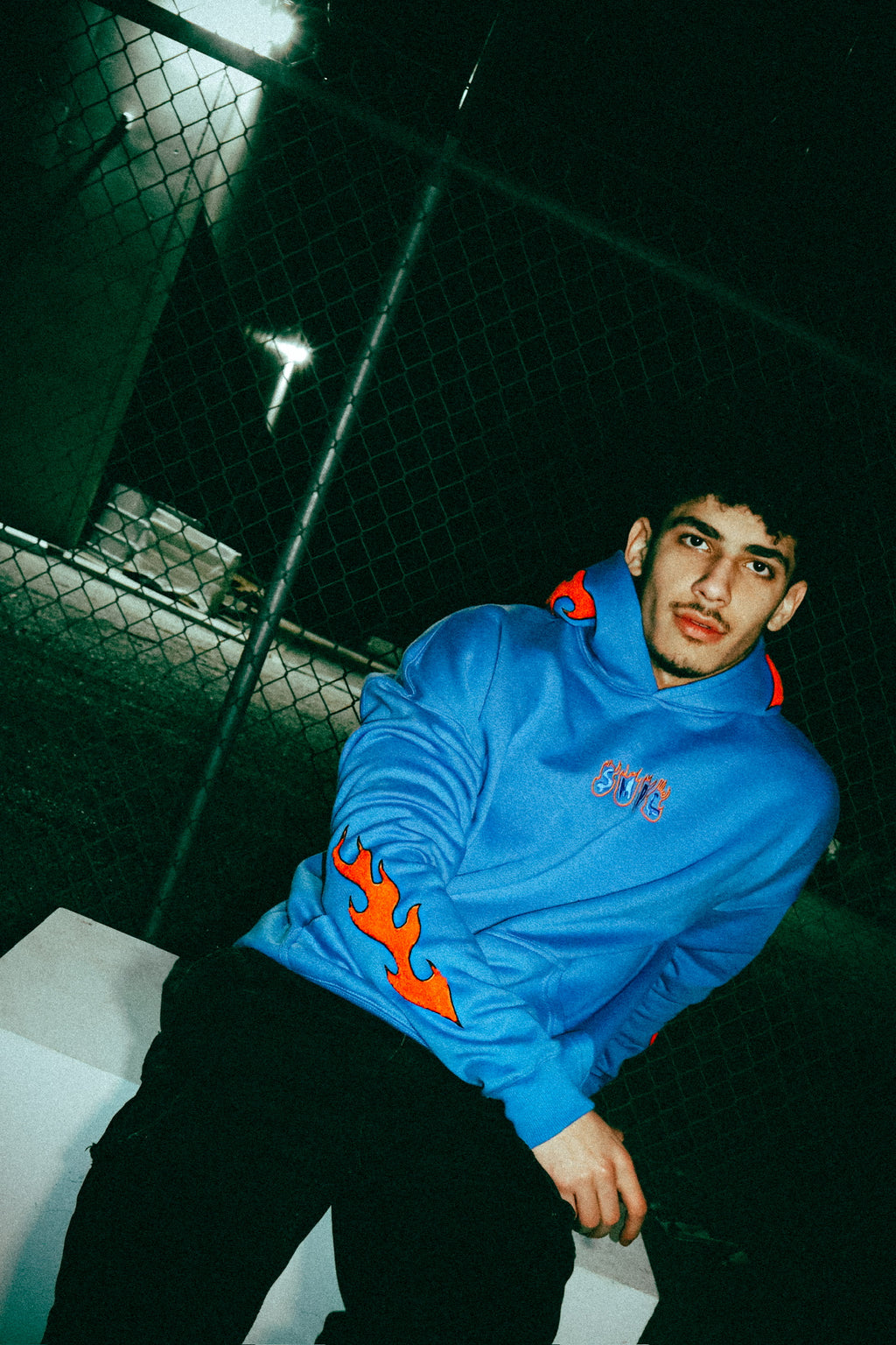 INFERNO OVERSIZED HOODIE - COBALT BLUE