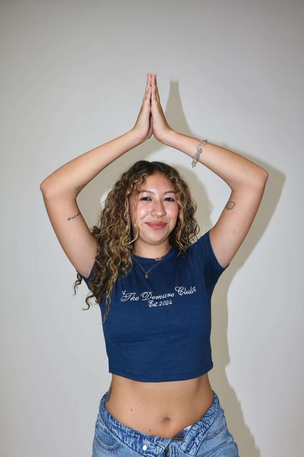 THE DEMURE CLUB BABY TEE - MIDNIGHT BLUE