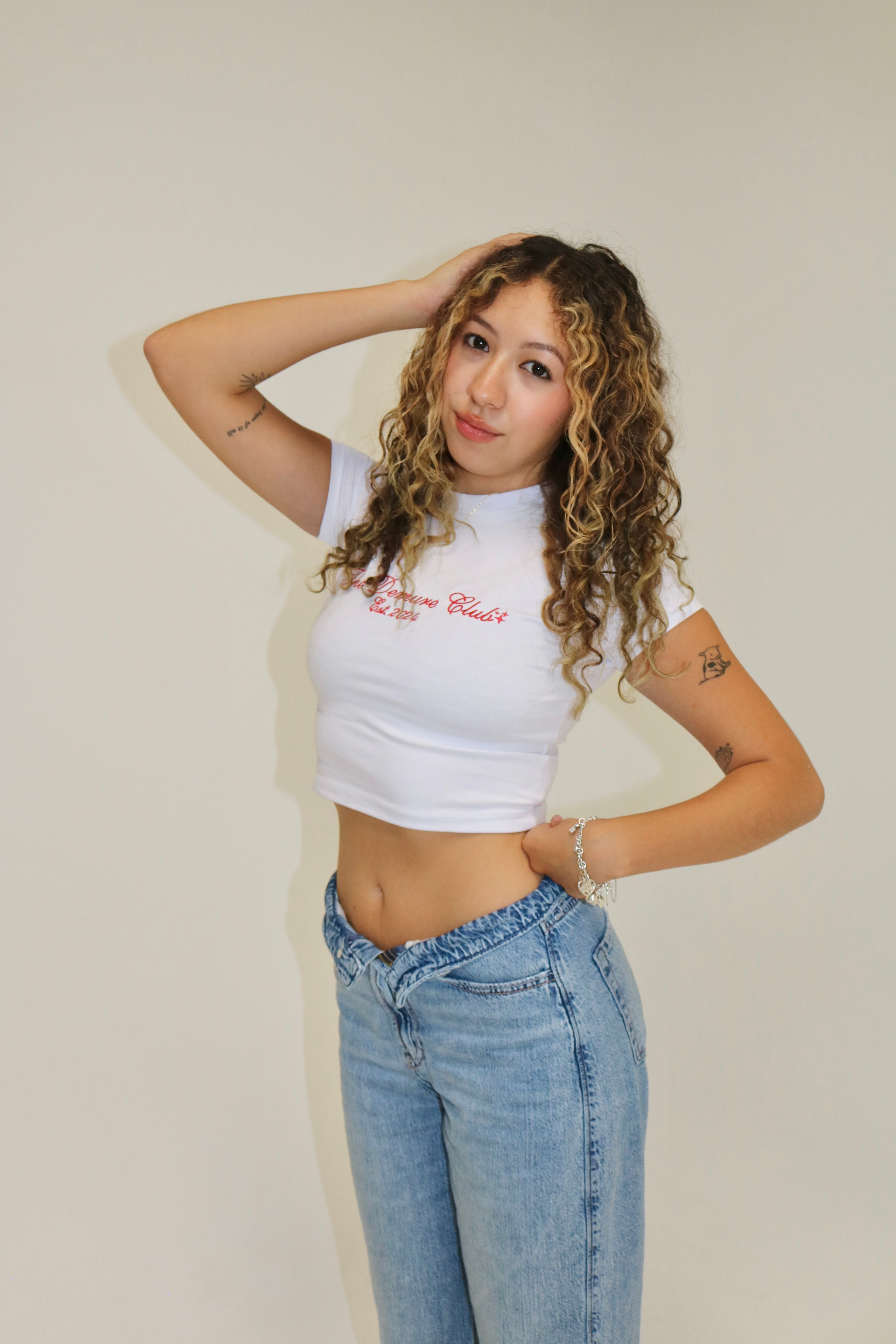 THE DEMURE CLUB BABY TEE - WHITE