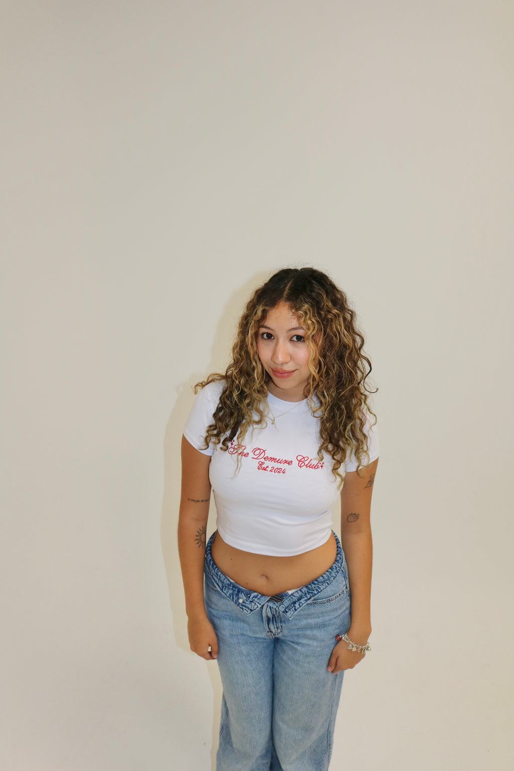 THE DEMURE CLUB BABY TEE - WHITE
