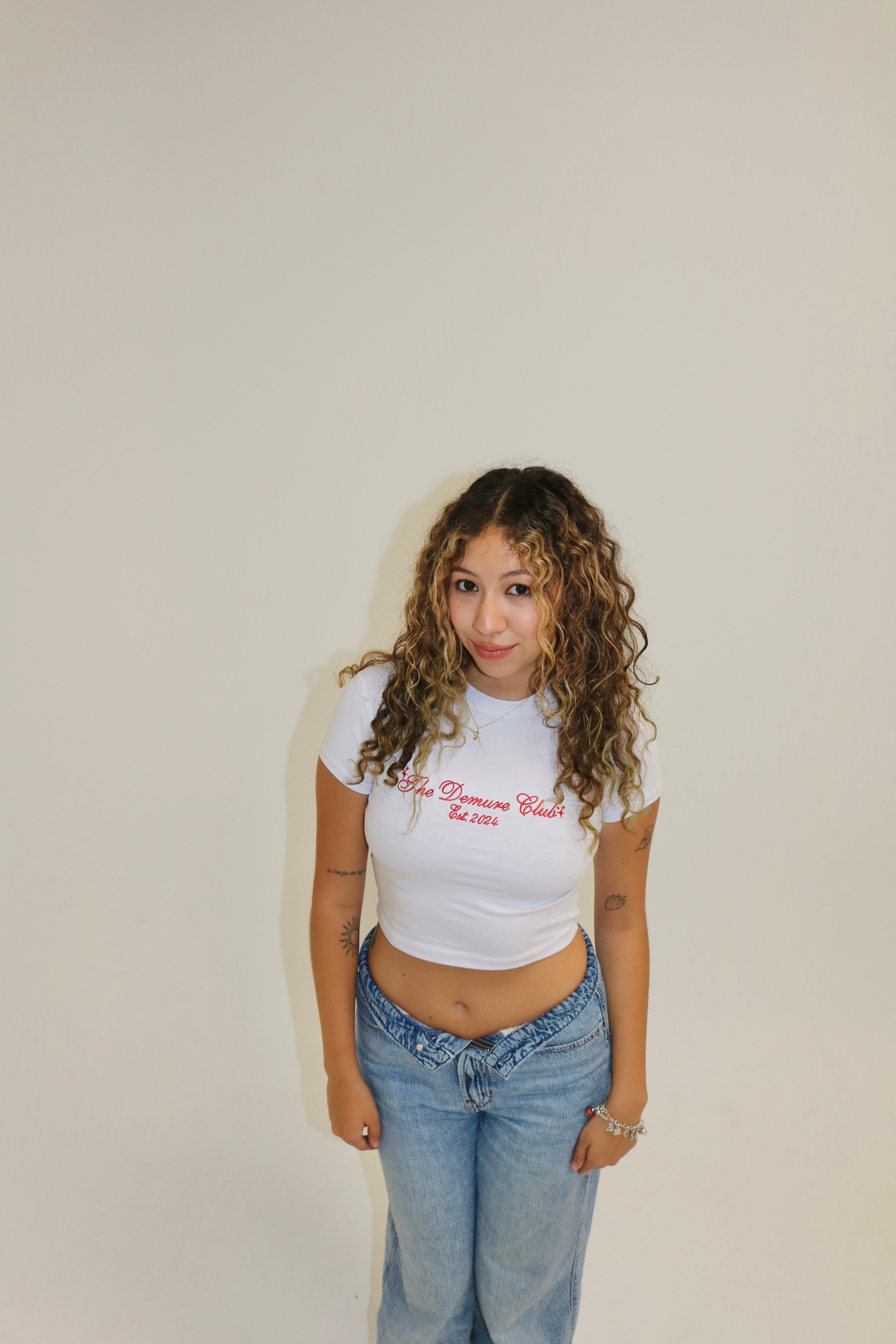 THE DEMURE CLUB BABY TEE - WHITE