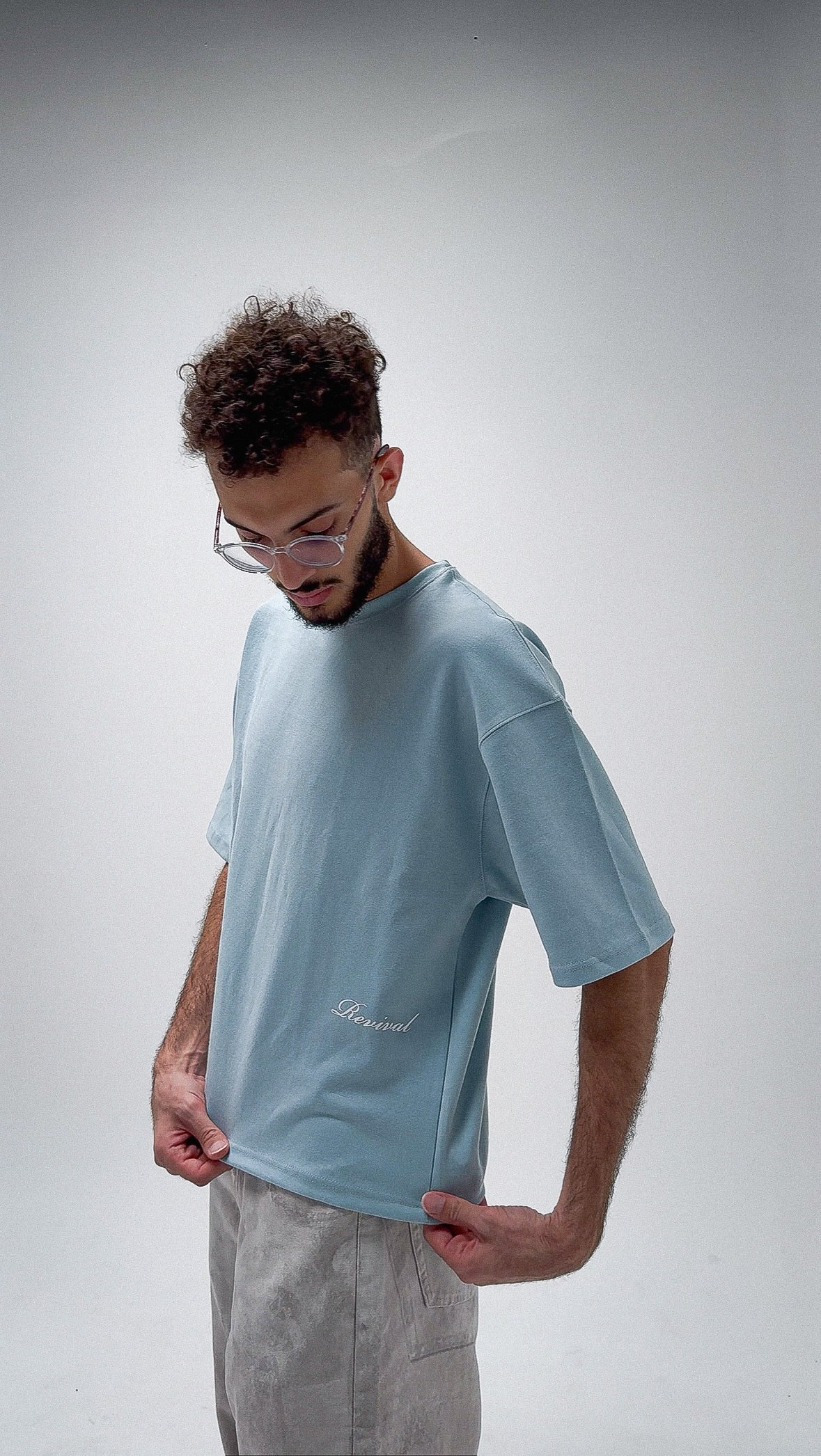 RESURGENCE BOXY TEE - SKY BLUE
