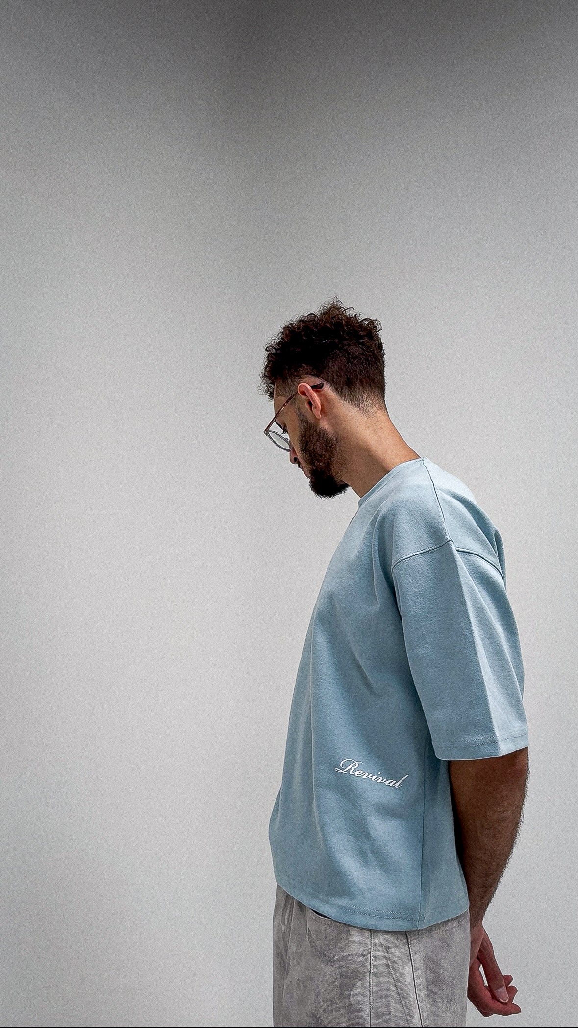 RESURGENCE BOXY TEE - SKY BLUE