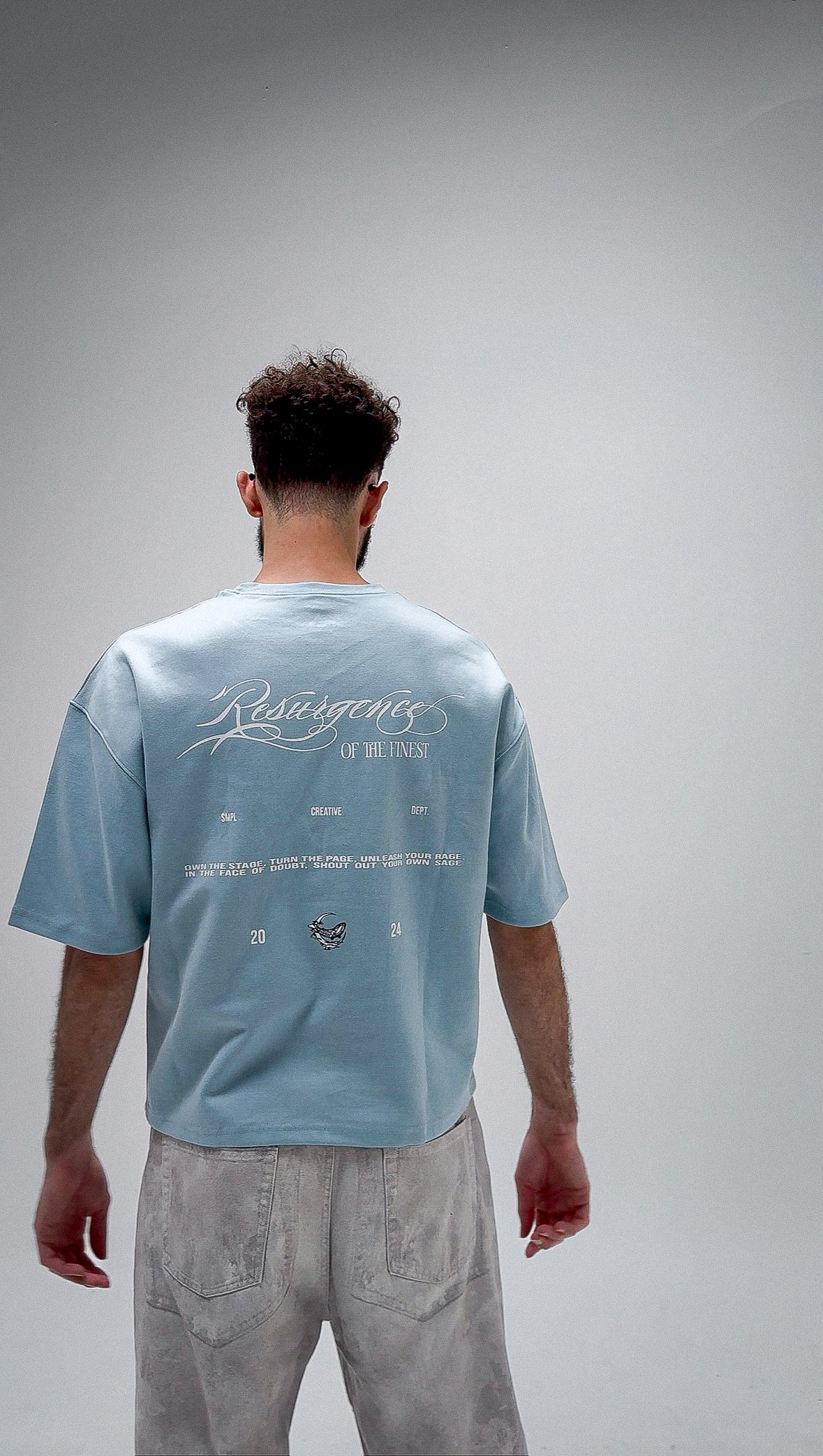 RESURGENCE BOXY TEE - SKY BLUE