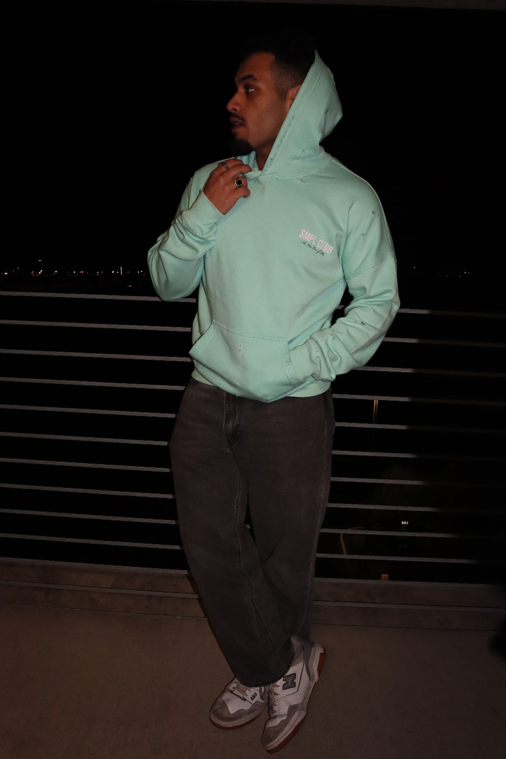 ERA OF REVIVAL OVERSIZED DISTRESSED HOODIE -  MAGIC MINT
