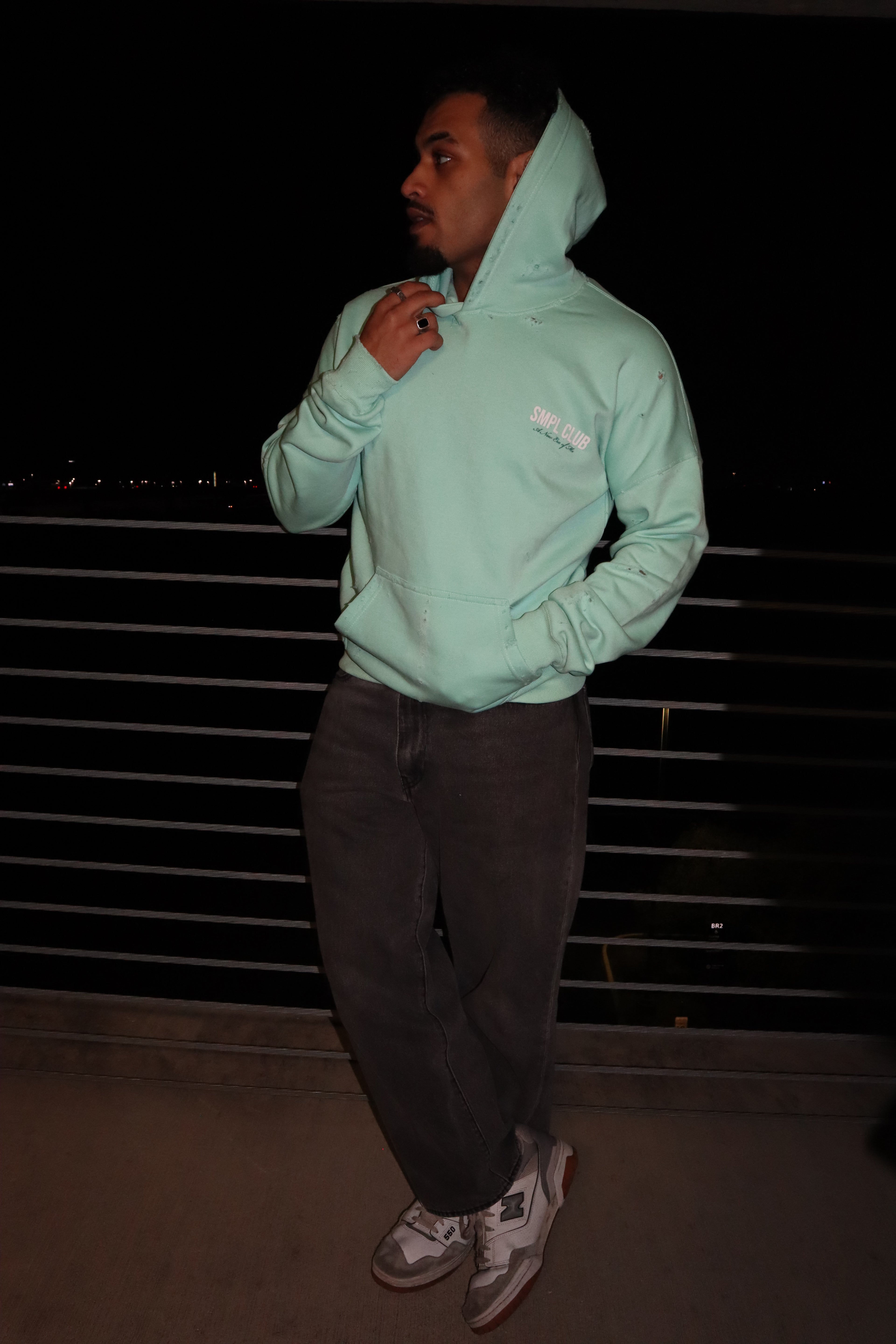 ERA OF REVIVAL OVERSIZED DISTRESSED HOODIE -  MAGIC MINT