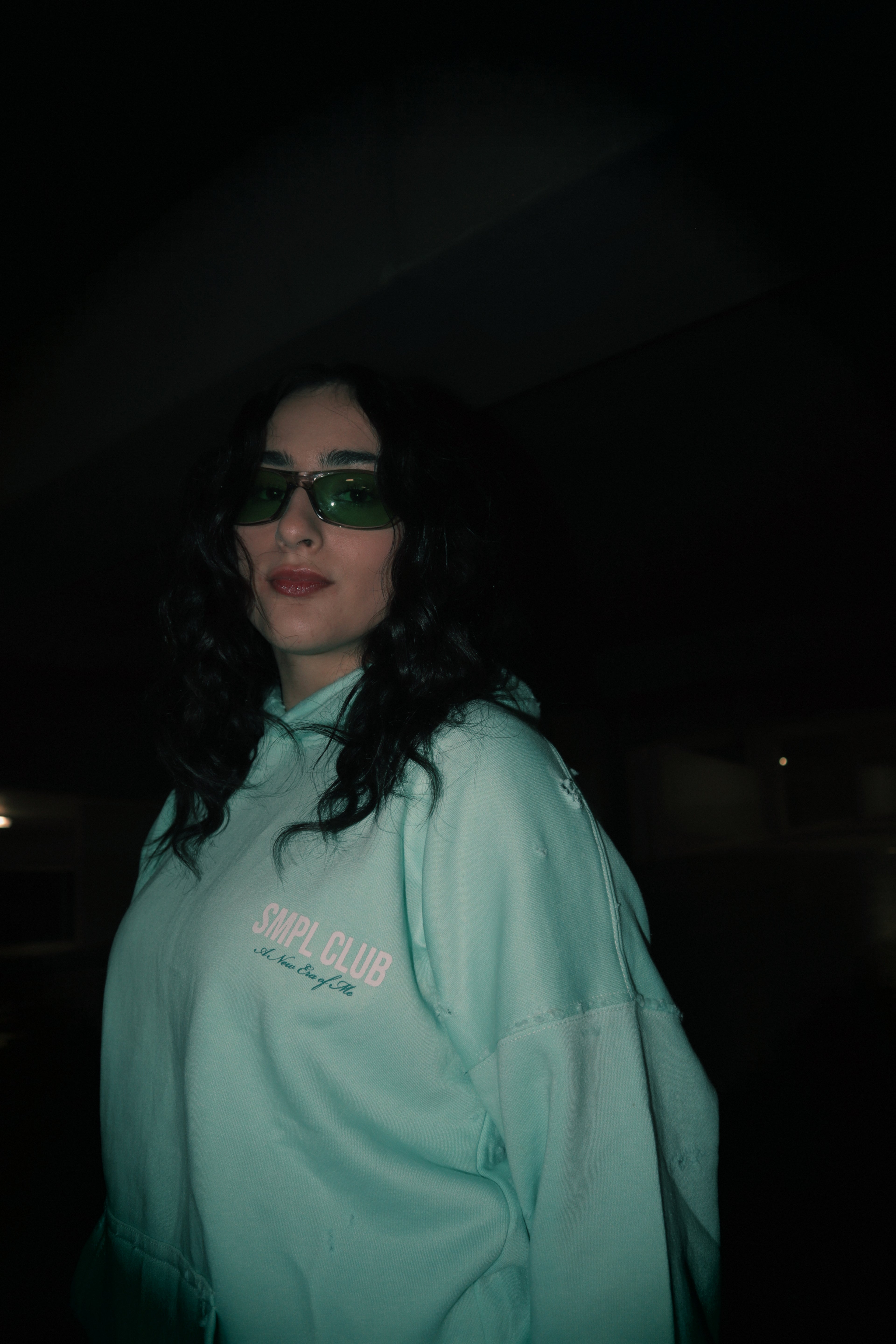 ERA OF REVIVAL OVERSIZED DISTRESSED HOODIE -  MAGIC MINT