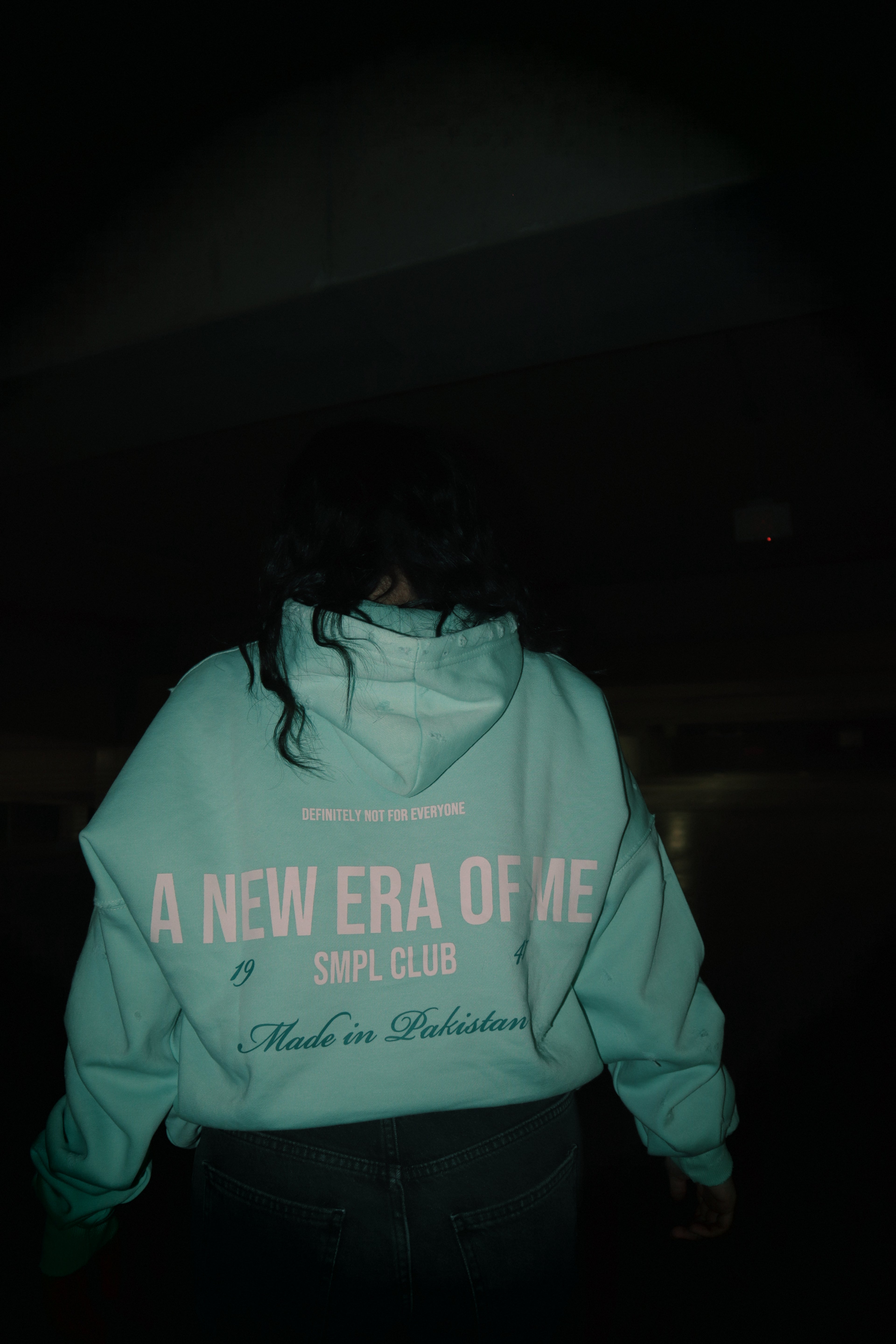 ERA OF REVIVAL OVERSIZED DISTRESSED HOODIE -  MAGIC MINT
