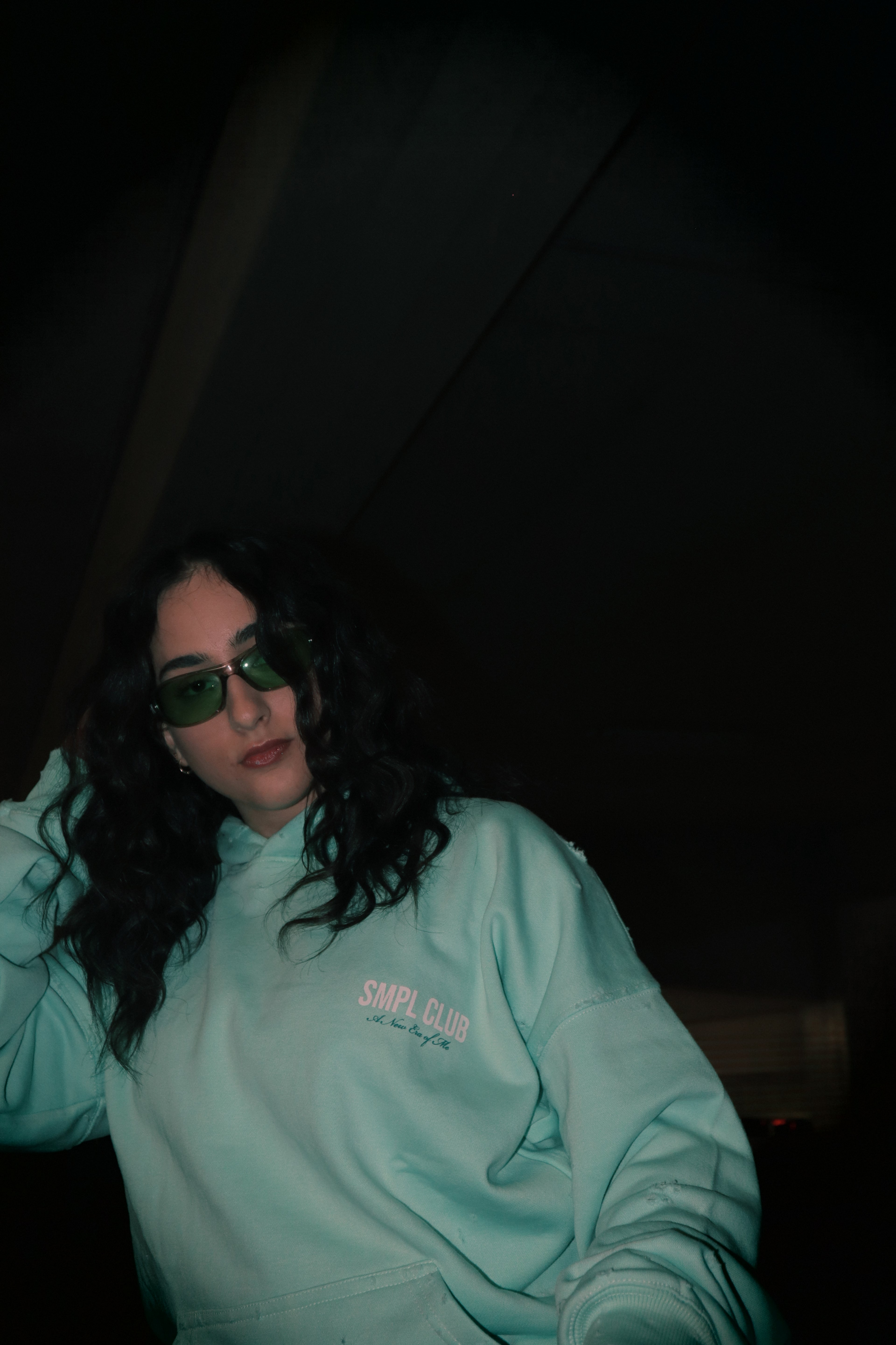 ERA OF REVIVAL OVERSIZED DISTRESSED HOODIE -  MAGIC MINT