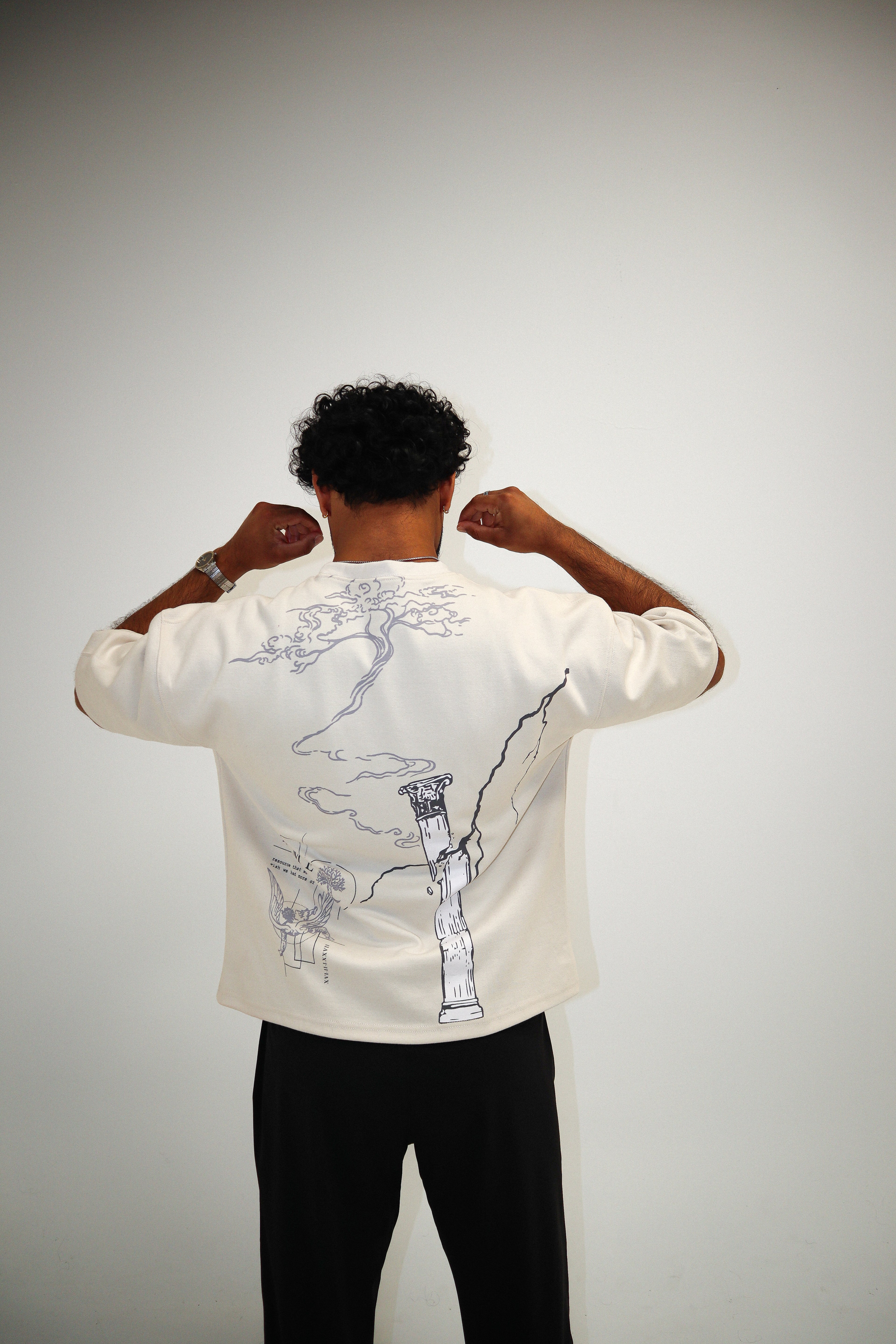 THE FALLEN BOXY TEE - CREAM