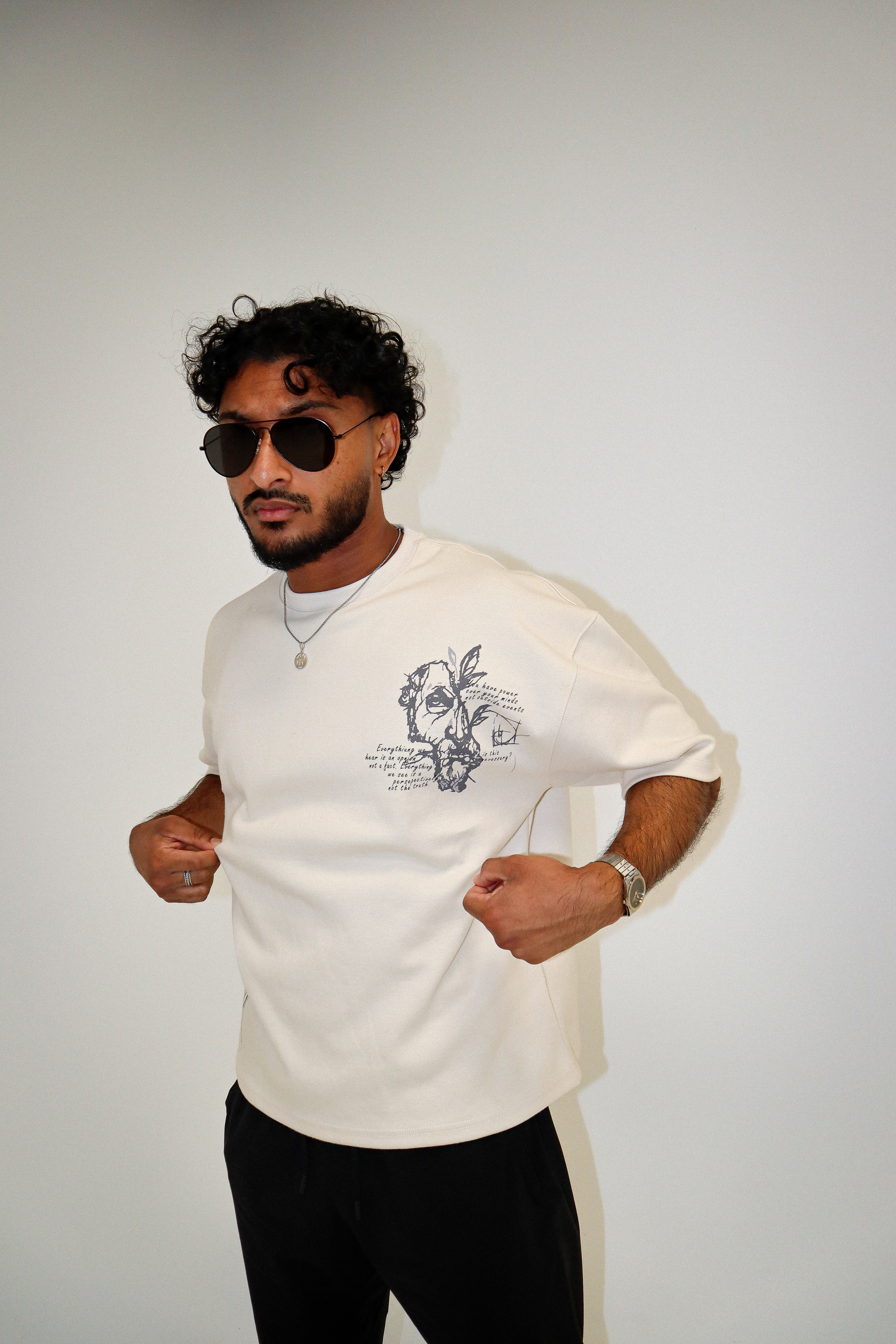 THE FALLEN BOXY TEE - CREAM