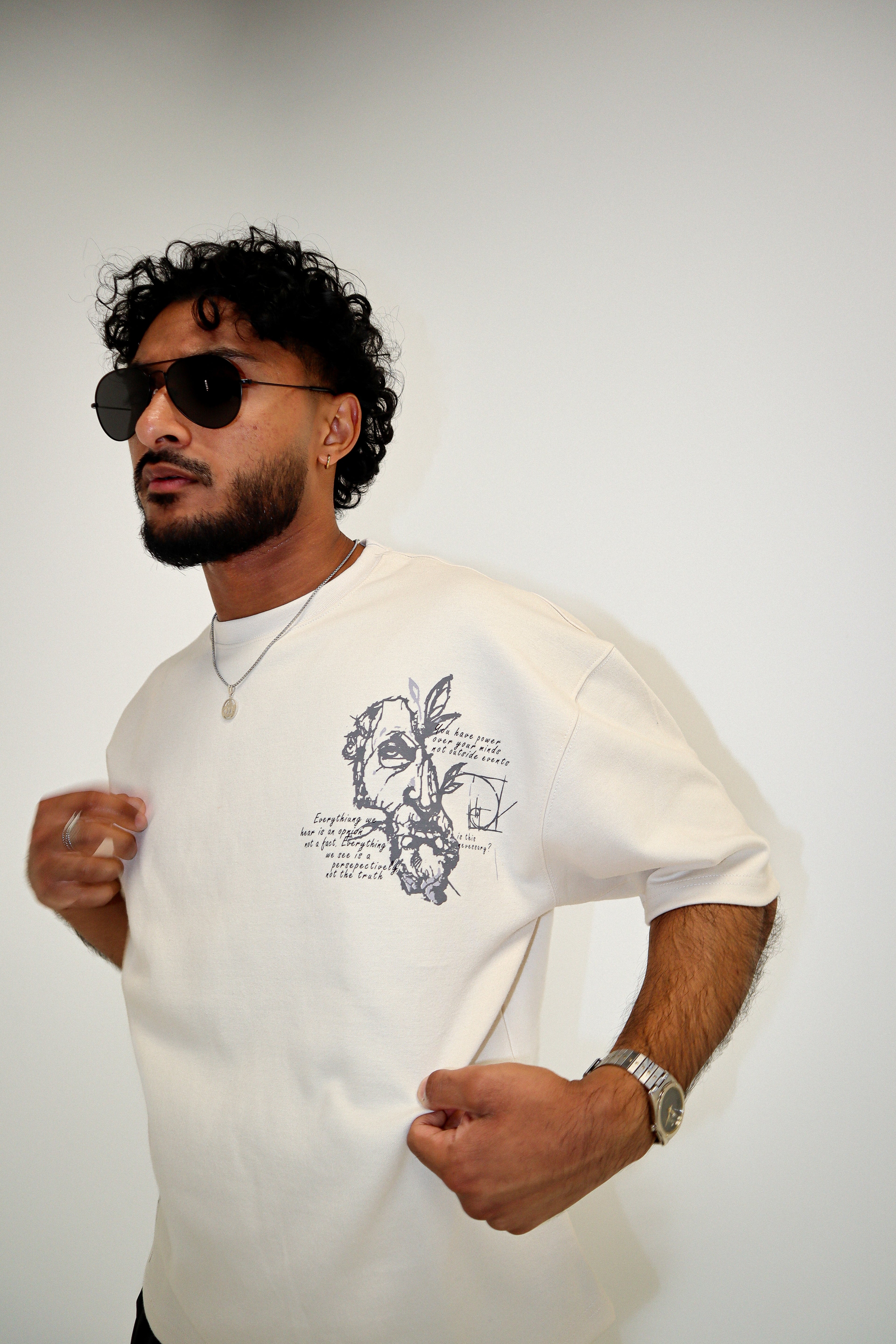 THE FALLEN BOXY TEE - CREAM
