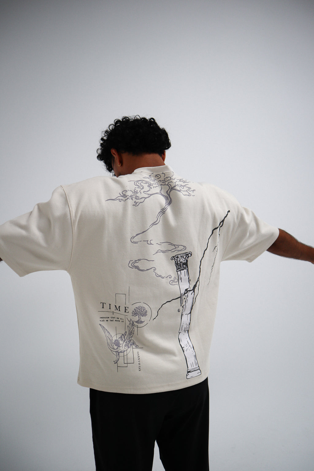 THE FALLEN BOXY TEE - CREAM