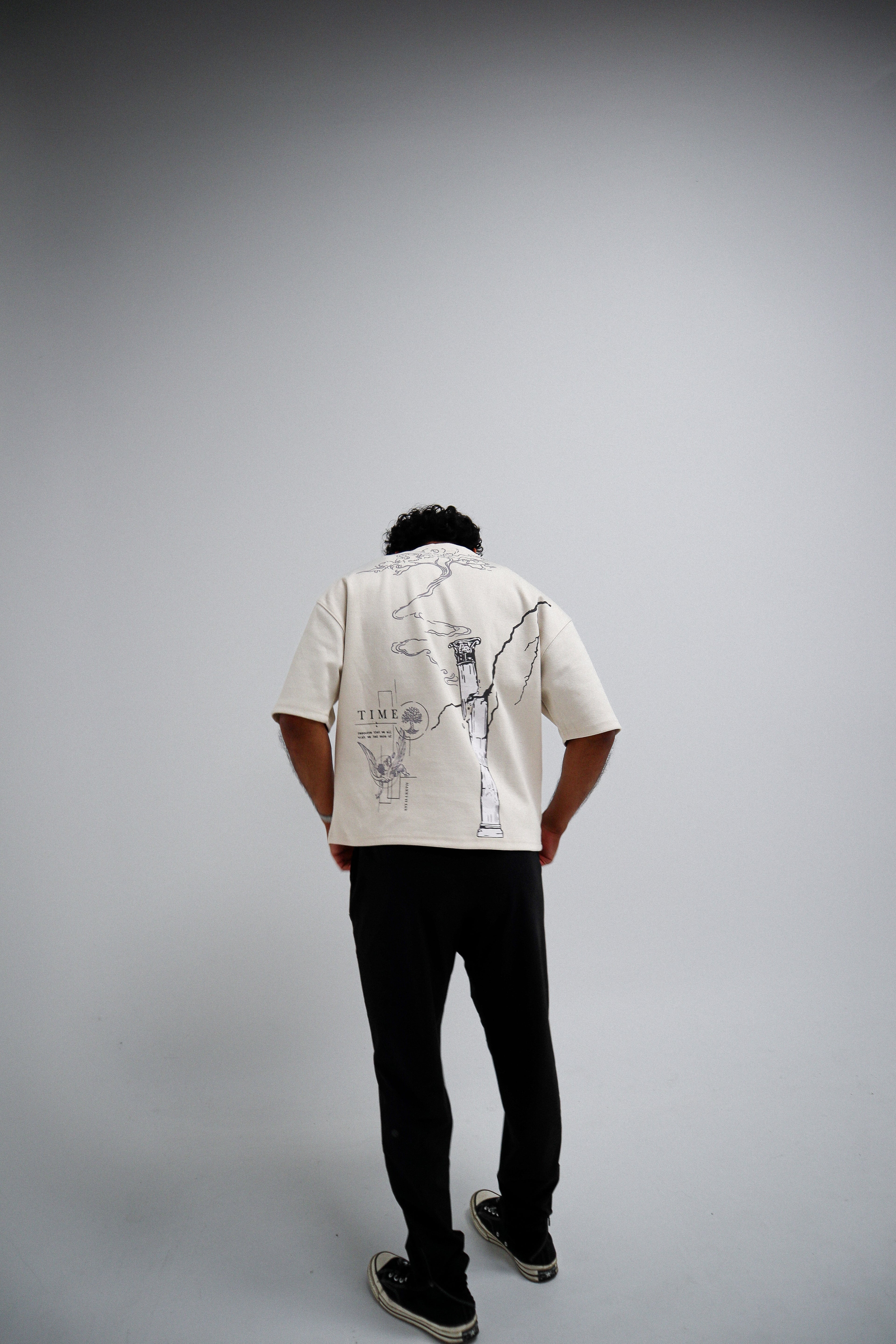 THE FALLEN BOXY TEE - CREAM