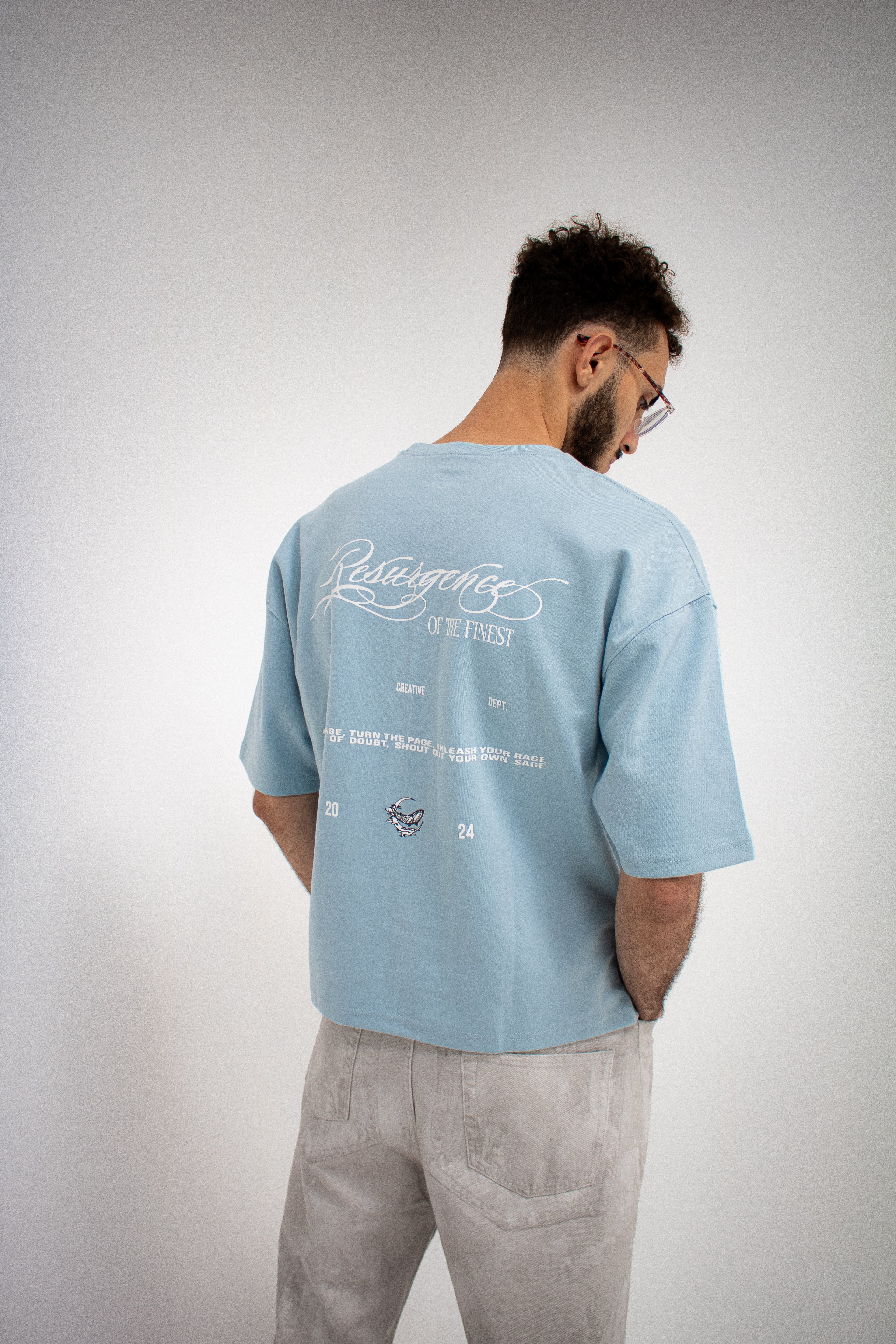 RESURGENCE BOXY TEE - SKY BLUE