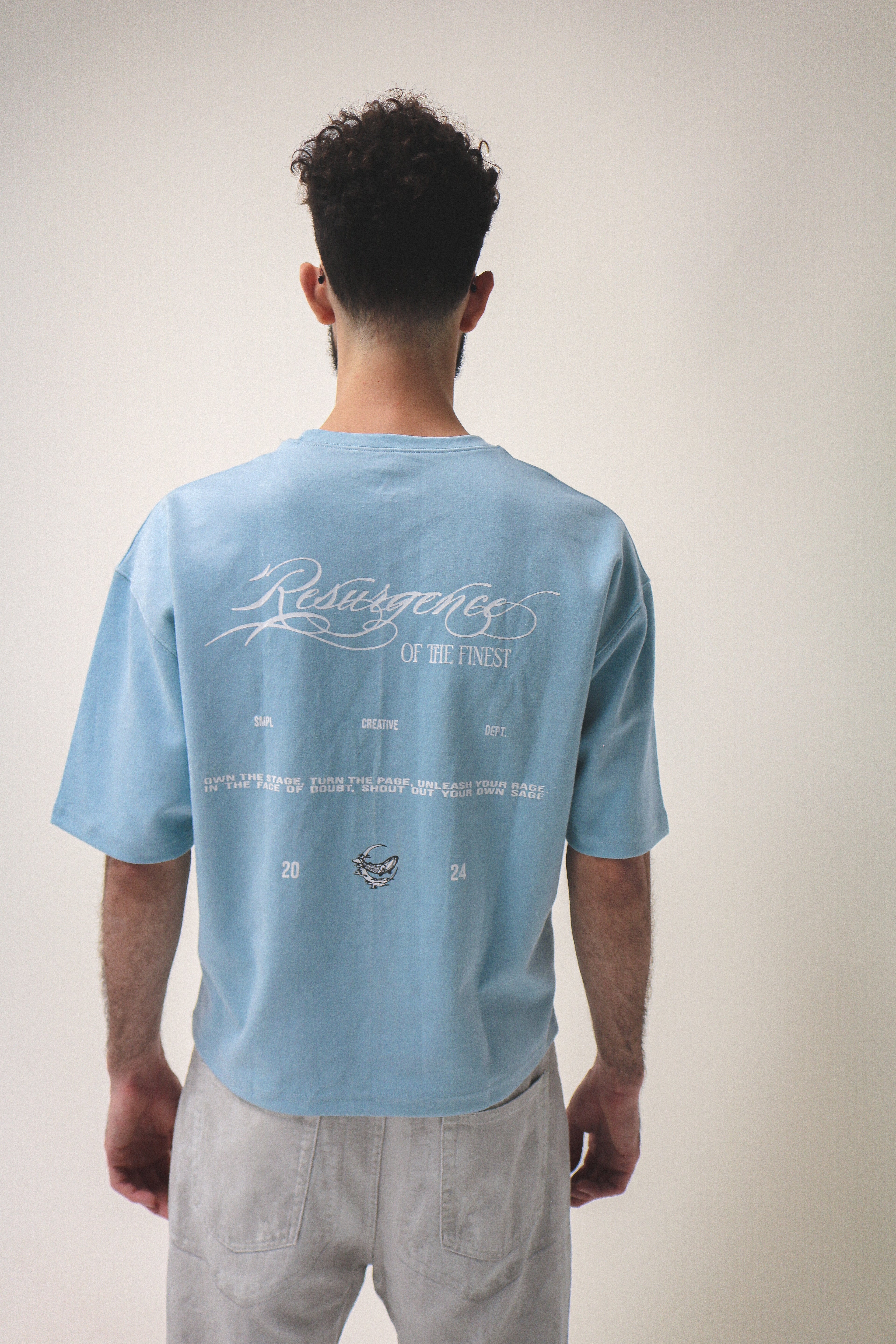 RESURGENCE BOXY TEE - SKY BLUE