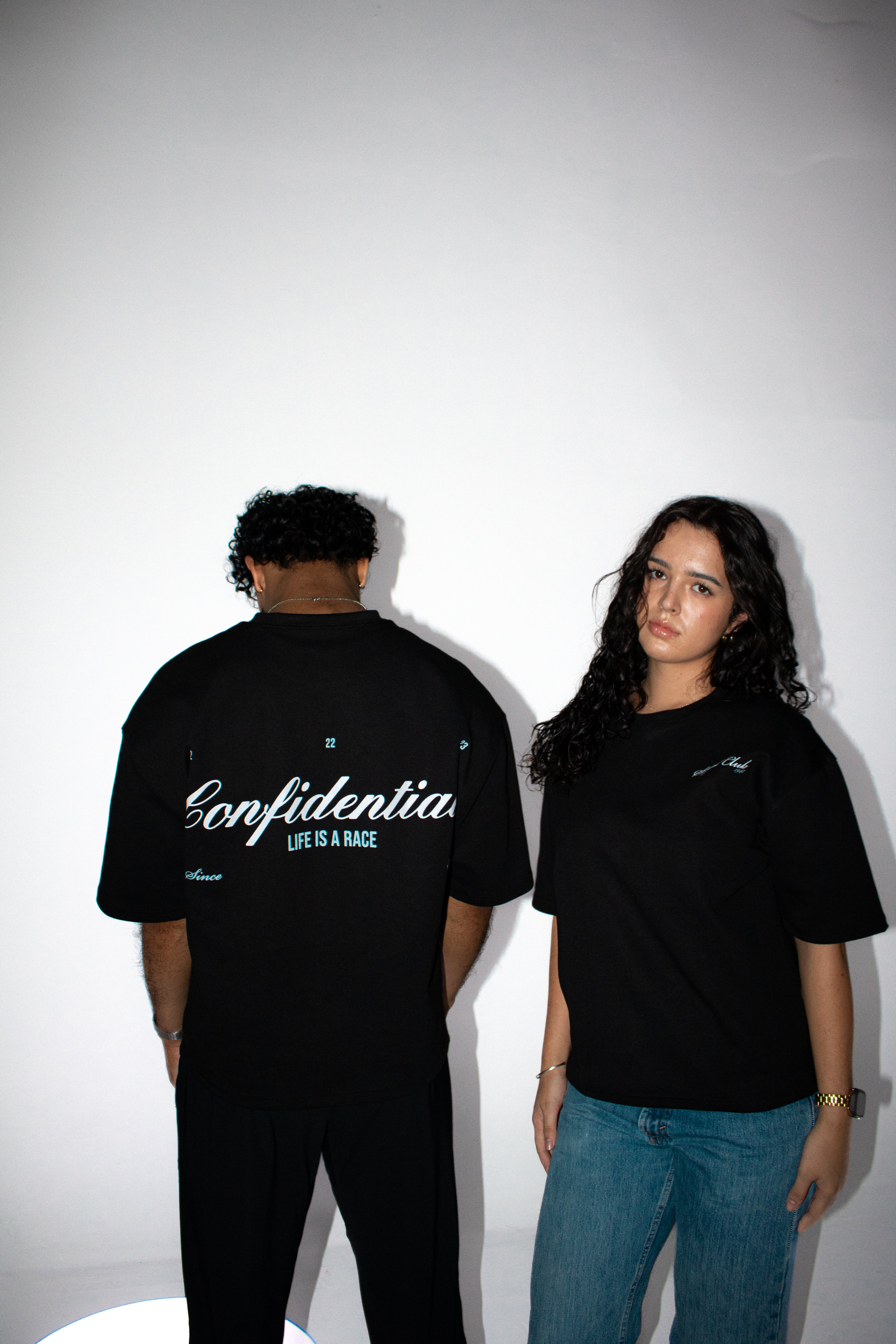 CONFIDENTIAL BOXY TEE - PITCH BLACK