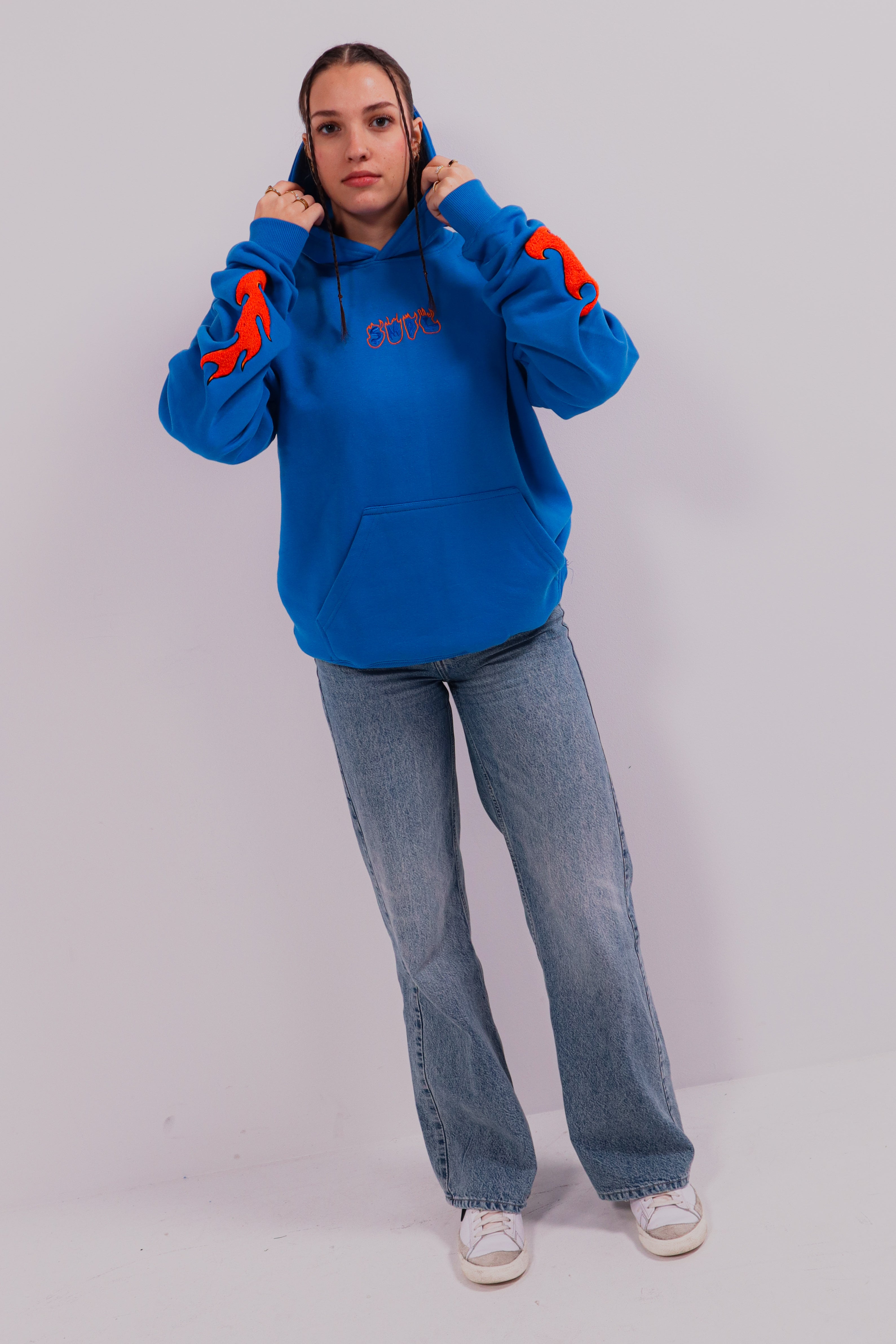 INFERNO OVERSIZED HOODIE - COBALT BLUE