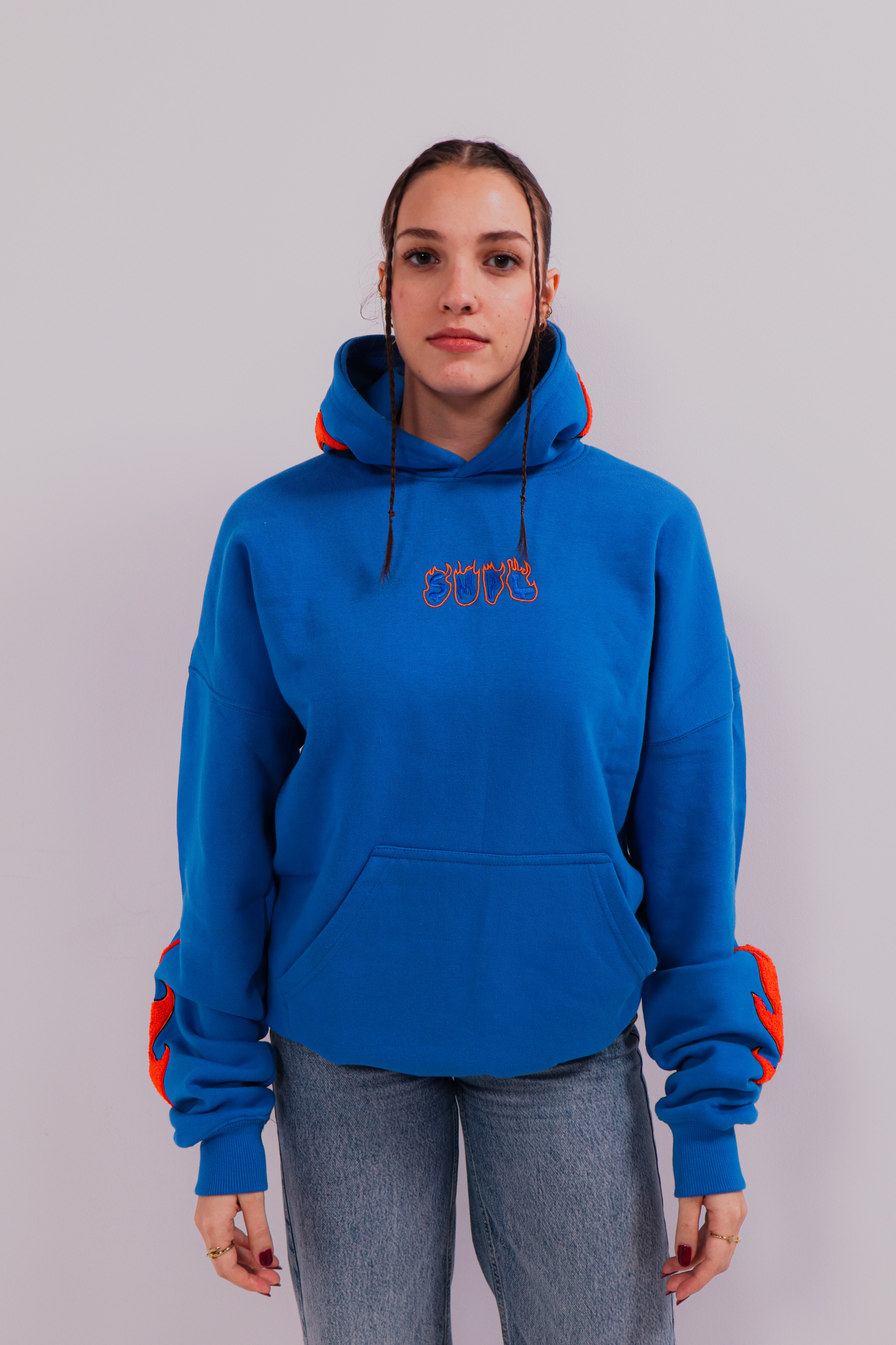 INFERNO OVERSIZED HOODIE - COBALT BLUE