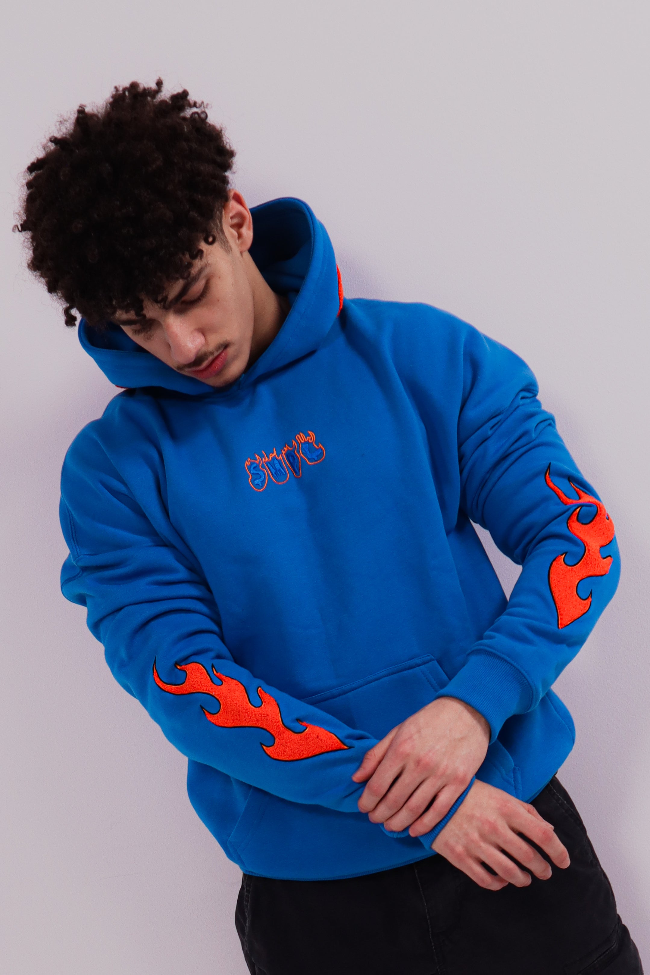INFERNO OVERSIZED HOODIE - COBALT BLUE