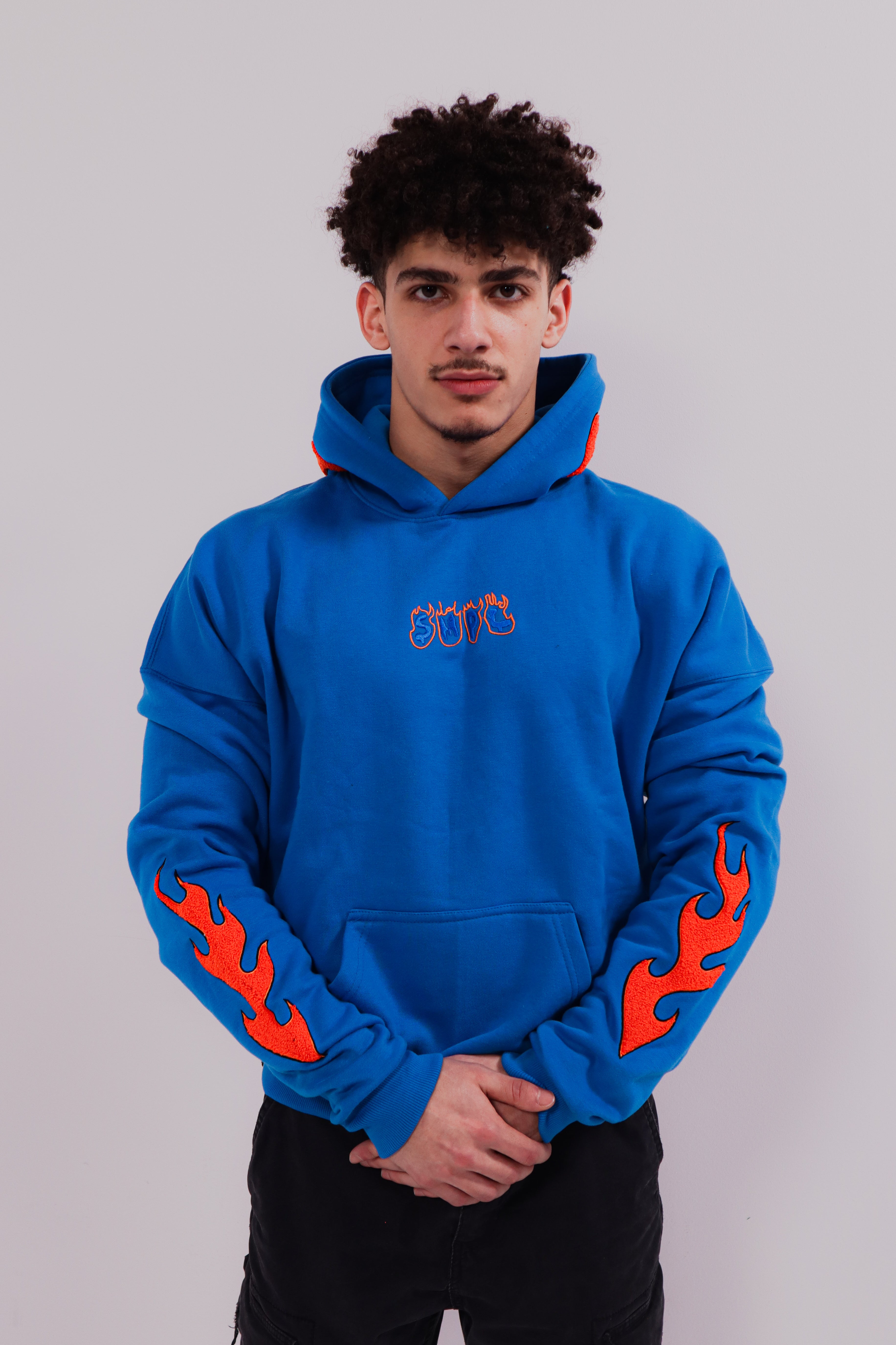 INFERNO OVERSIZED HOODIE - COBALT BLUE